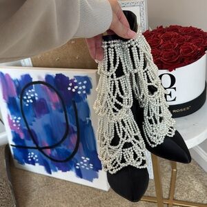 Azalea Wang pearl booties size 7